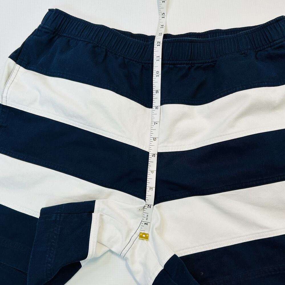 AYR Mens XL Cotton Shorts Chino Pull On Drawstring Waist 5.5" Blue Rugby Stripe - Picture 11 of 12